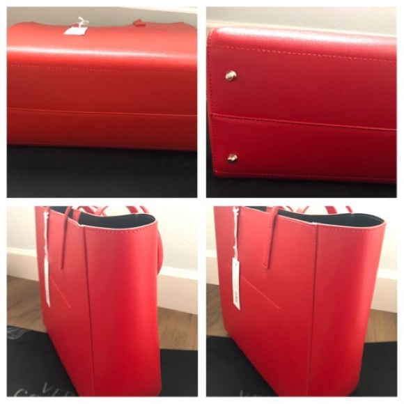 VERSACE Collection-AUTHENTIC (NWT) Large Red Saffiano Leather TOTE - Picture 5 of 8